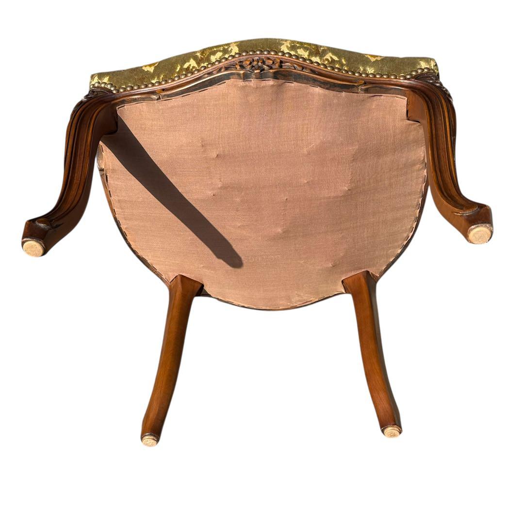 KZ047 【エイジング加工】domani カリモク　金華山 鋲打ちチェア　緑系