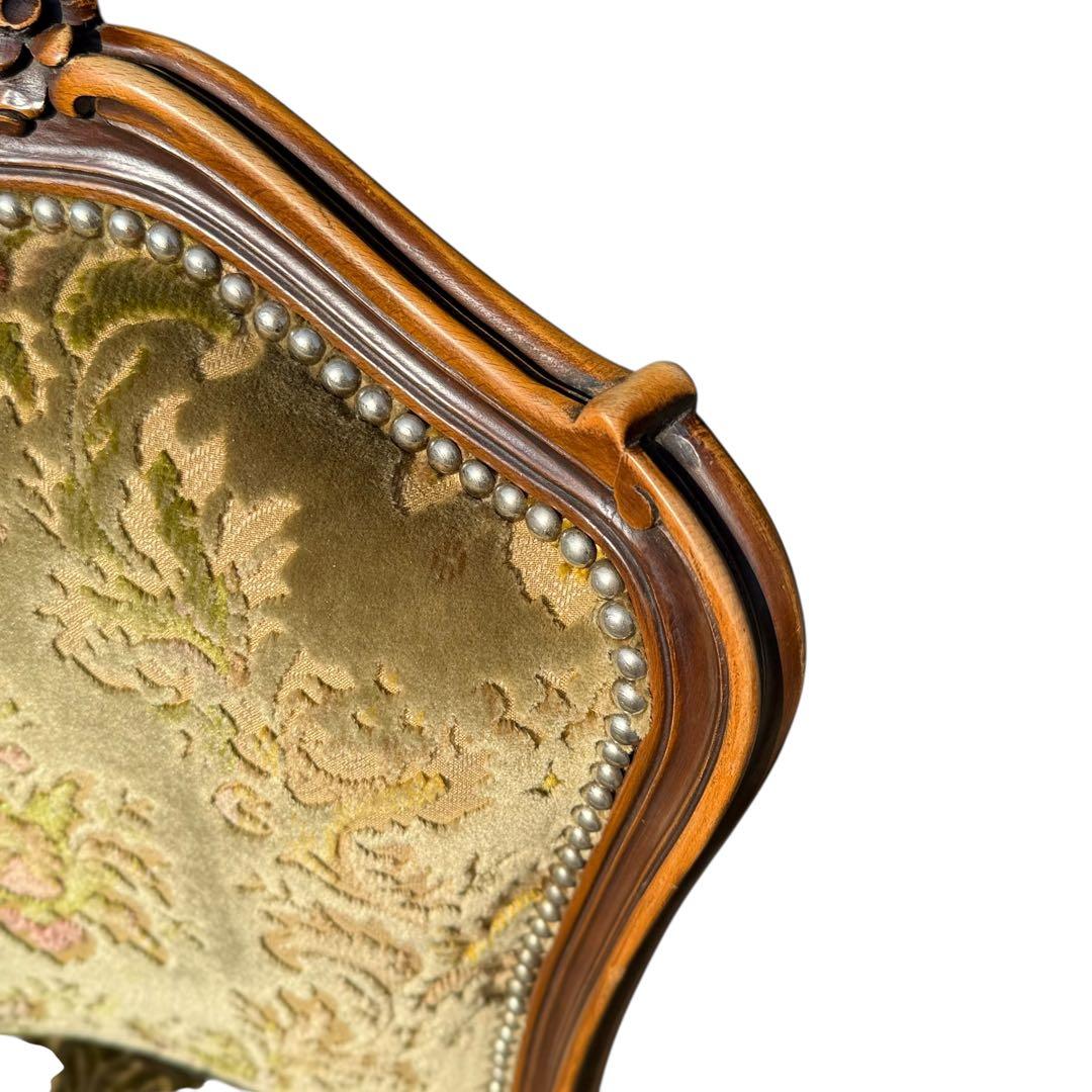 KZ047 【エイジング加工】domani カリモク　金華山 鋲打ちチェア　緑系