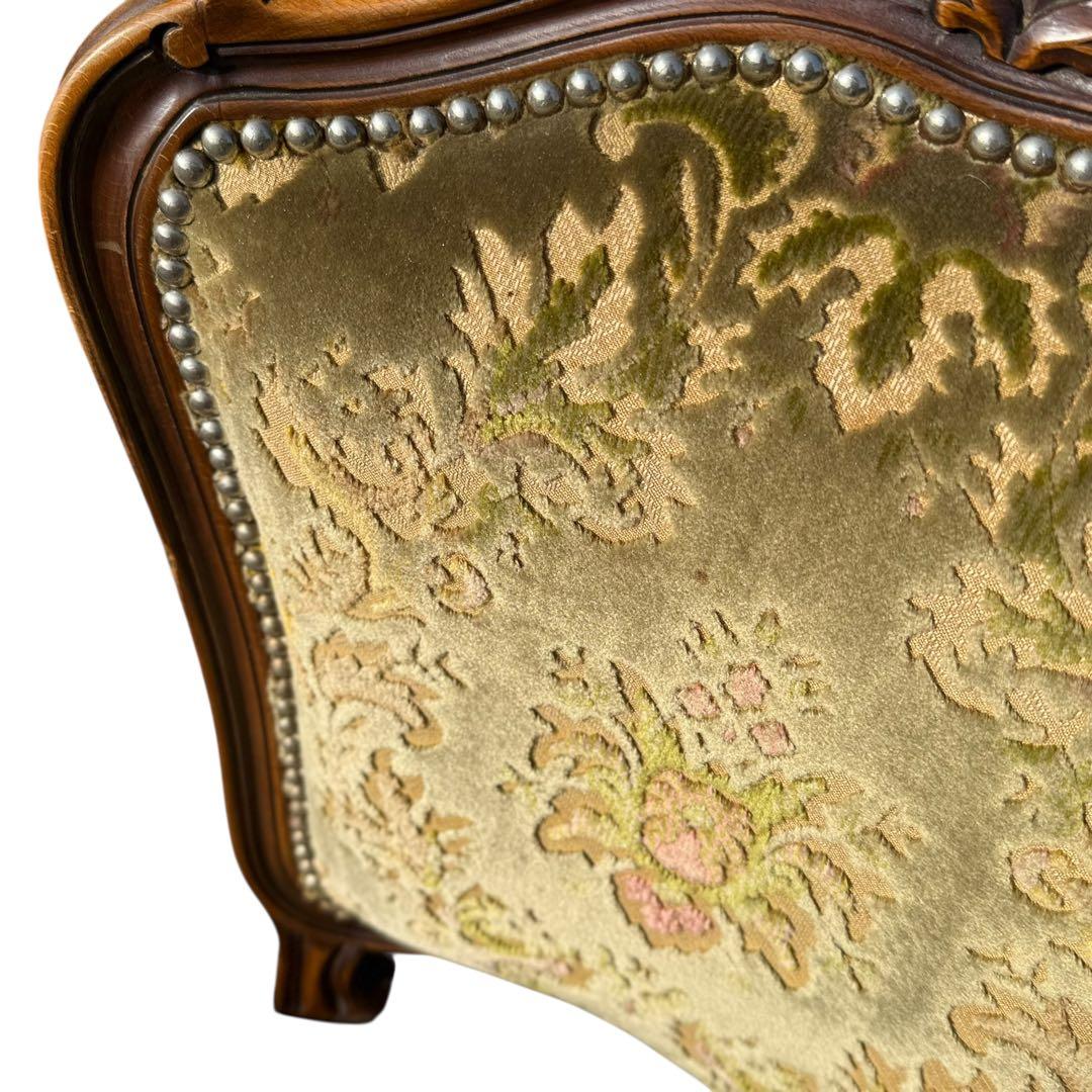 KZ047 【エイジング加工】domani カリモク　金華山 鋲打ちチェア　緑系