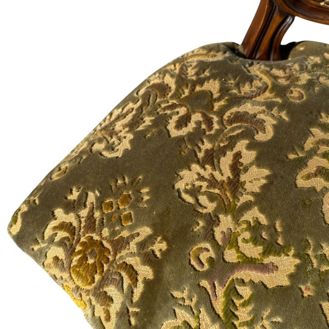 KZ047 【エイジング加工】domani カリモク　金華山 鋲打ちチェア　緑系