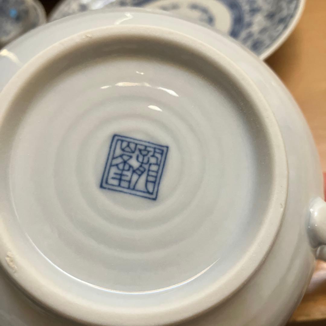 古伊万里　唐草　龍峰窯　スープ皿　スープセット　スープカップ　伊万里