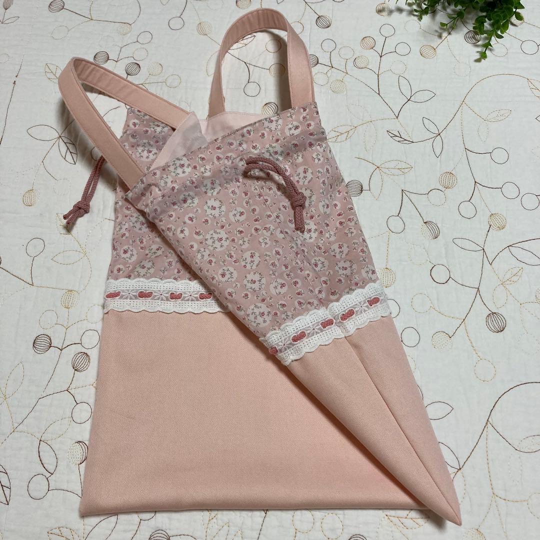 リバティ　レッスンバッグ お着替え袋　靴袋　3点　ジョアンナ　いちごラテ　入園