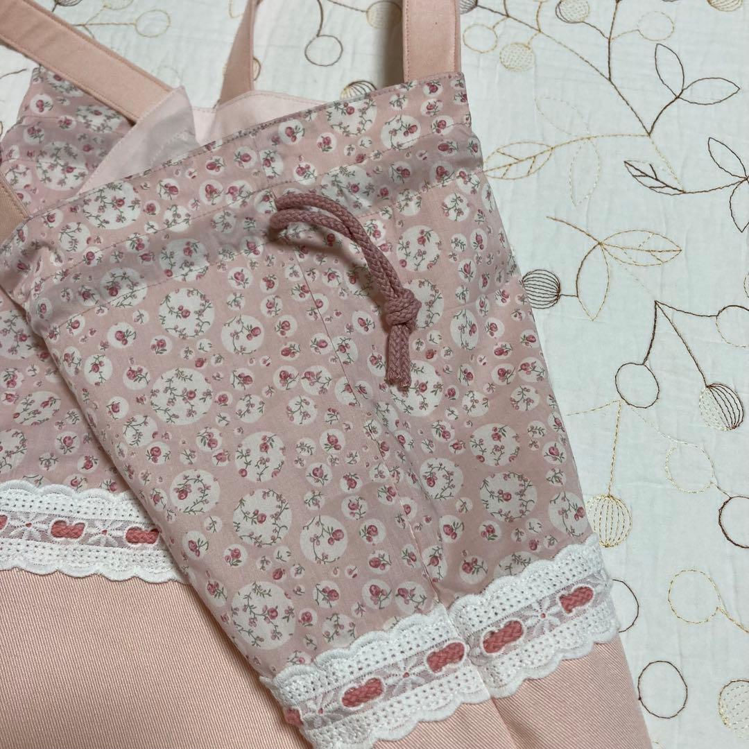 リバティ　レッスンバッグ お着替え袋　靴袋　3点　ジョアンナ　いちごラテ　入園