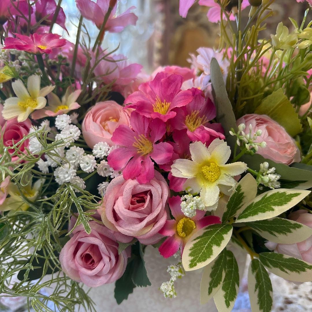 フラワーアレンジメント・春色・造花サイズM