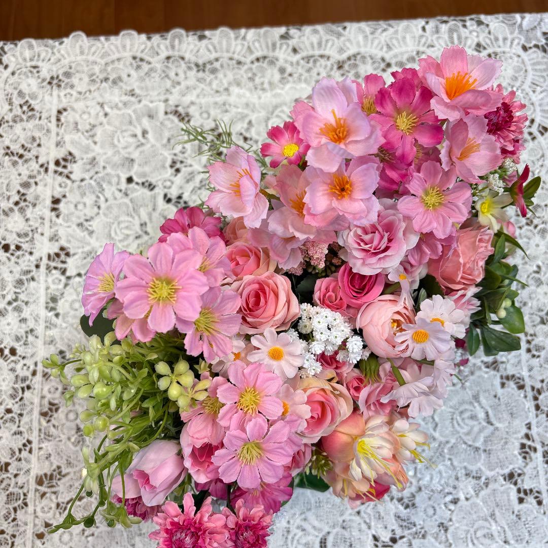 フラワーアレンジメント・春色・造花サイズM