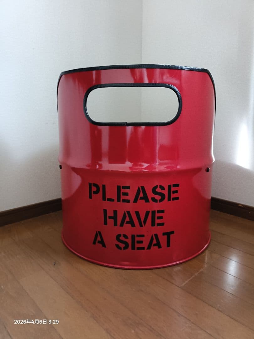 remakeドラム缶1人掛けチェア‼️レッドステンシル