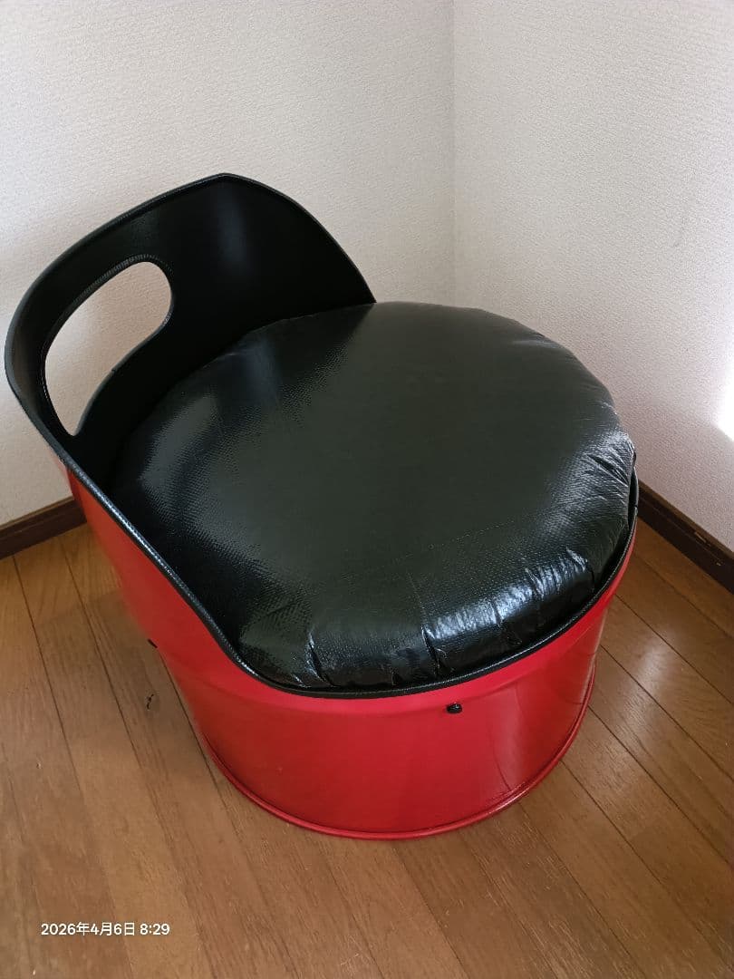 remakeドラム缶1人掛けチェア‼️レッドステンシル