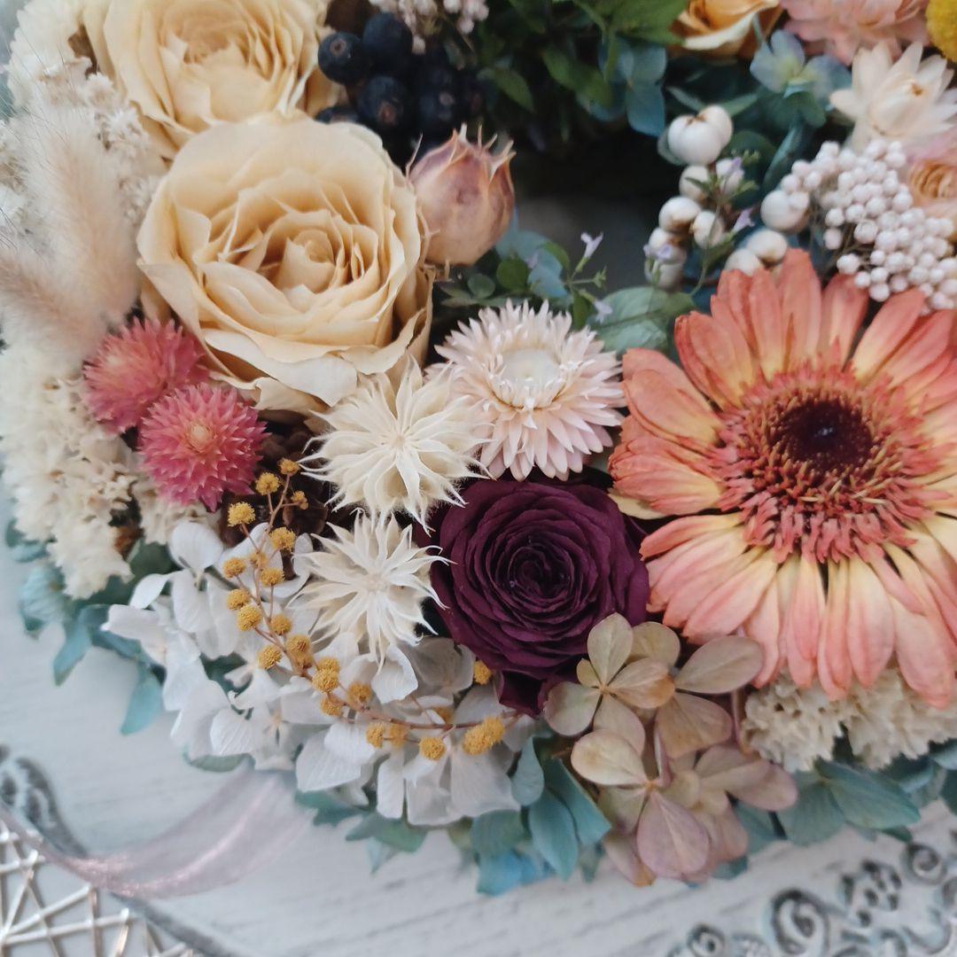 ドライフラワーリース＊ハンドメイド＊紫陽花あじさいリース＊フラワーリース⑫