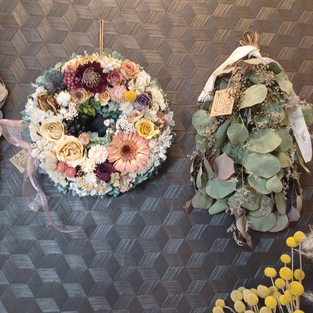 ドライフラワーリース＊ハンドメイド＊紫陽花あじさいリース＊フラワーリース⑫