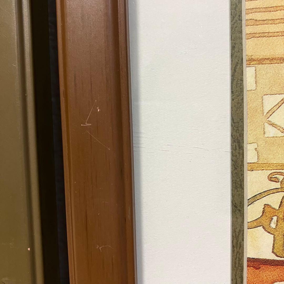 サボテンの絵　絵画　額縁入り