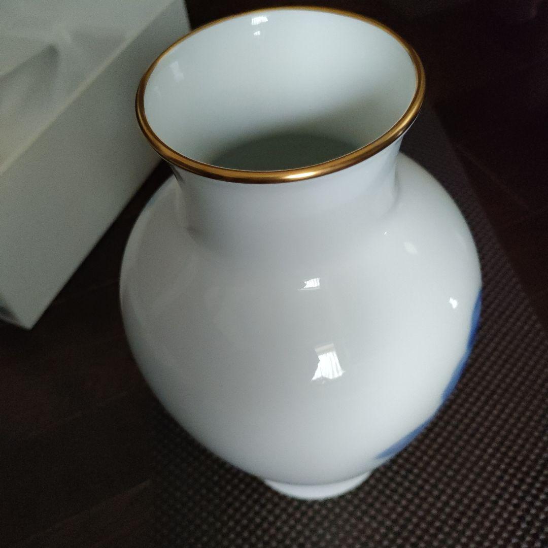 大倉陶園 ブルーローズ 花瓶 28cm