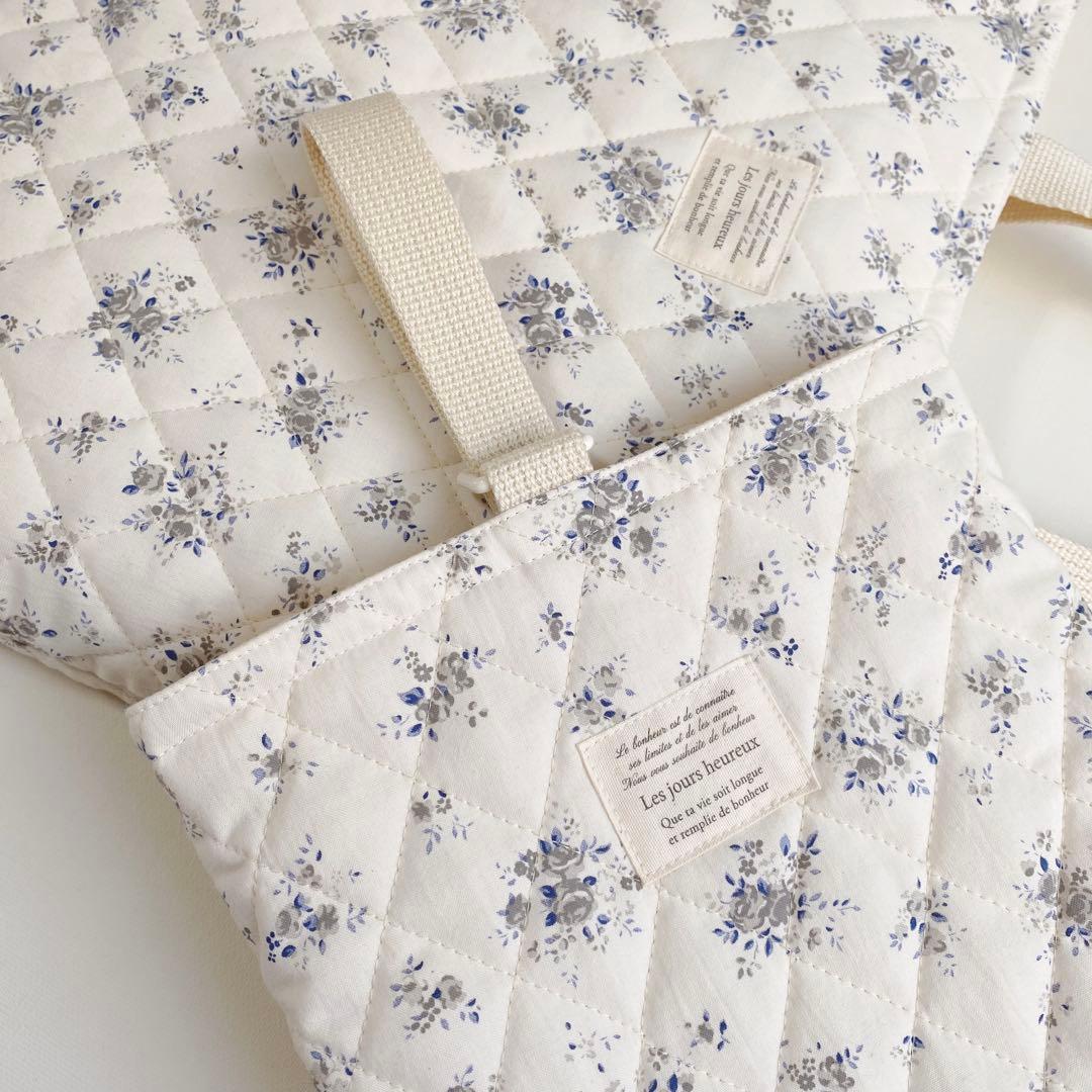 入園入学　セット　花柄　キルティング　韓国生地　perrobebe 使用　女の子