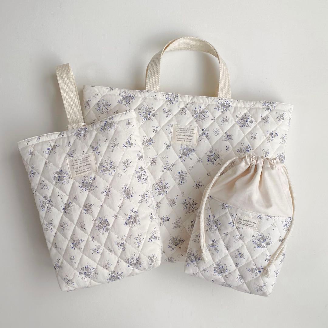 入園入学　セット　花柄　キルティング　韓国生地　perrobebe 使用　女の子