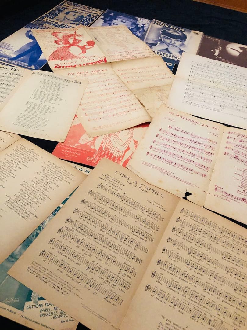 1930年代　フランス　アンティーク楽譜イヴモンタン イベットジロー　等17冊