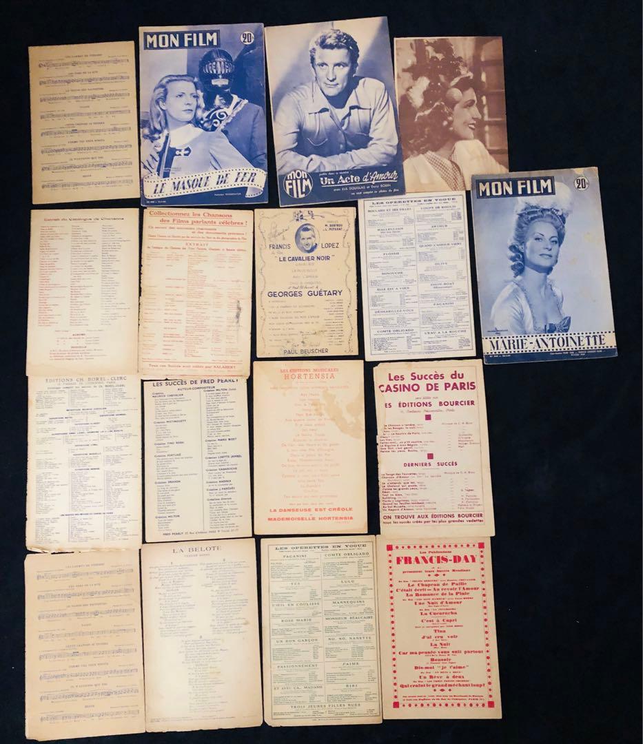 1930年代　フランス　アンティーク楽譜イヴモンタン イベットジロー　等17冊