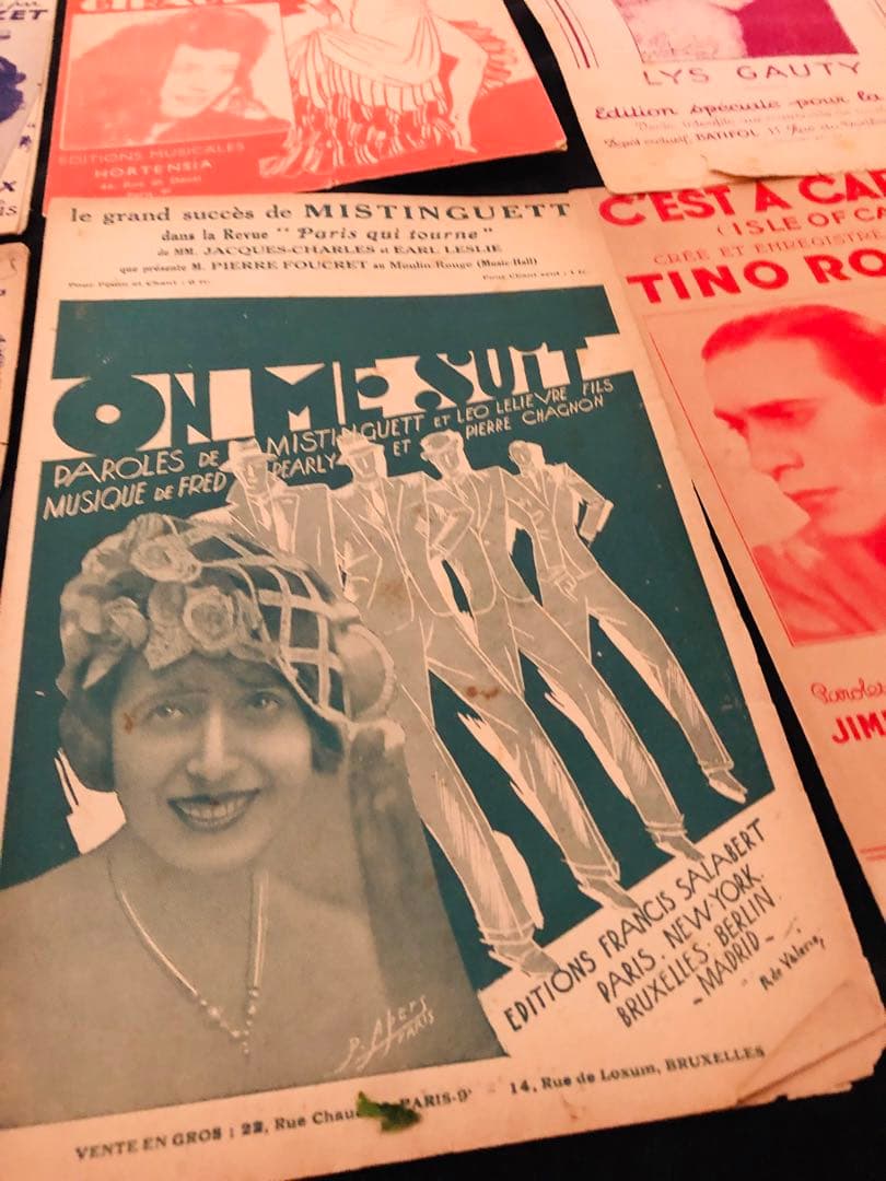 1930年代　フランス　アンティーク楽譜イヴモンタン イベットジロー　等17冊