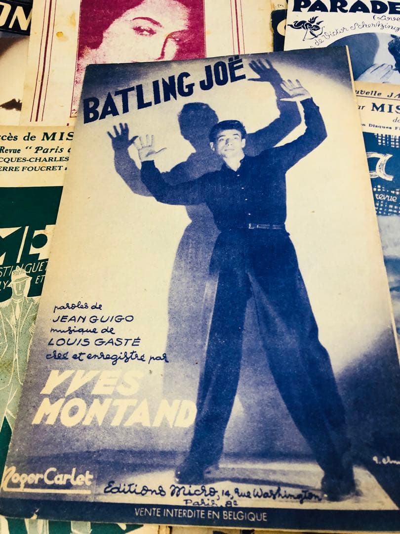 1930年代　フランス　アンティーク楽譜イヴモンタン イベットジロー　等17冊