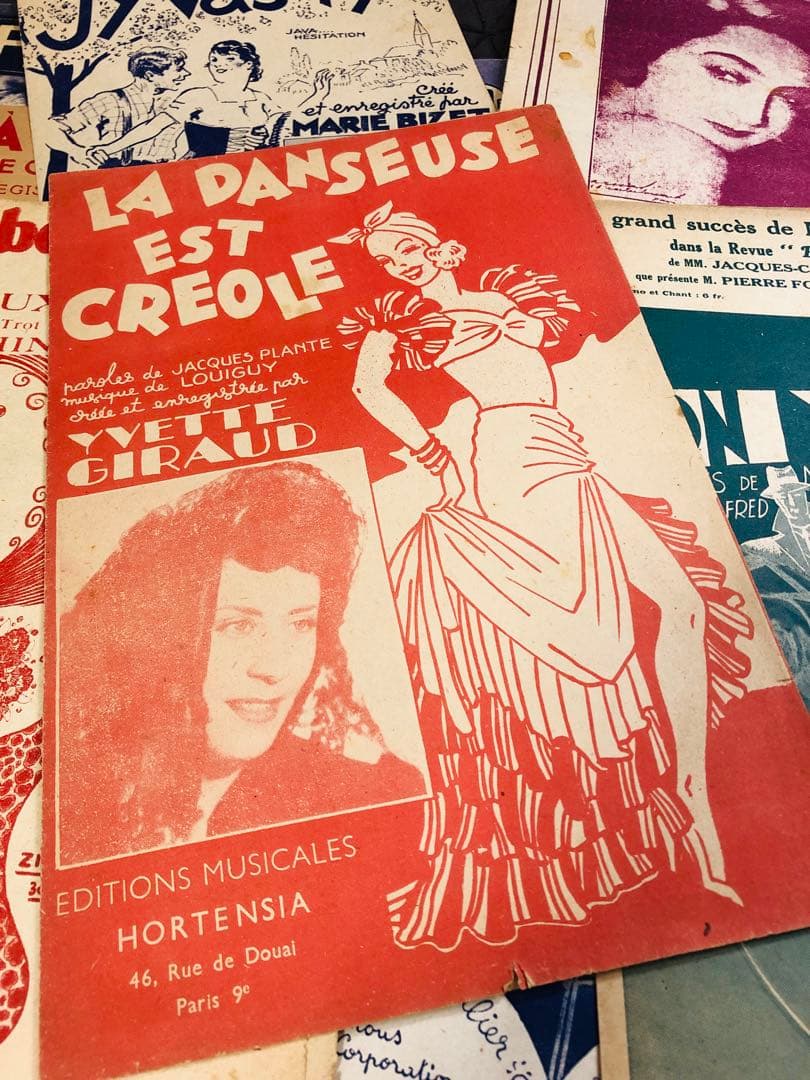 1930年代　フランス　アンティーク楽譜イヴモンタン イベットジロー　等17冊