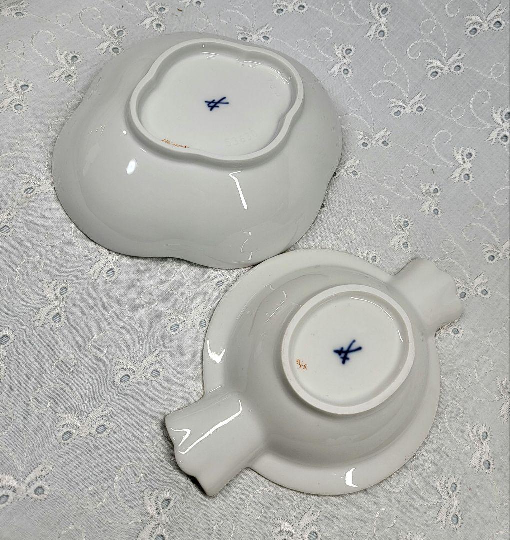 未使用近❤マイセン ベーシックフラワー 3つの花 オーバルプレート 小皿