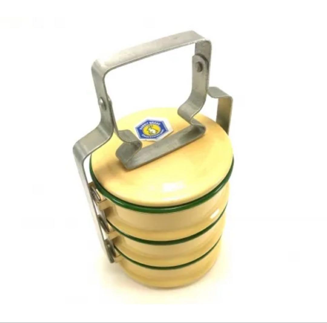 タイ　ホーロー　ランチボックス　弁当箱　ラビットブランド　レトロ