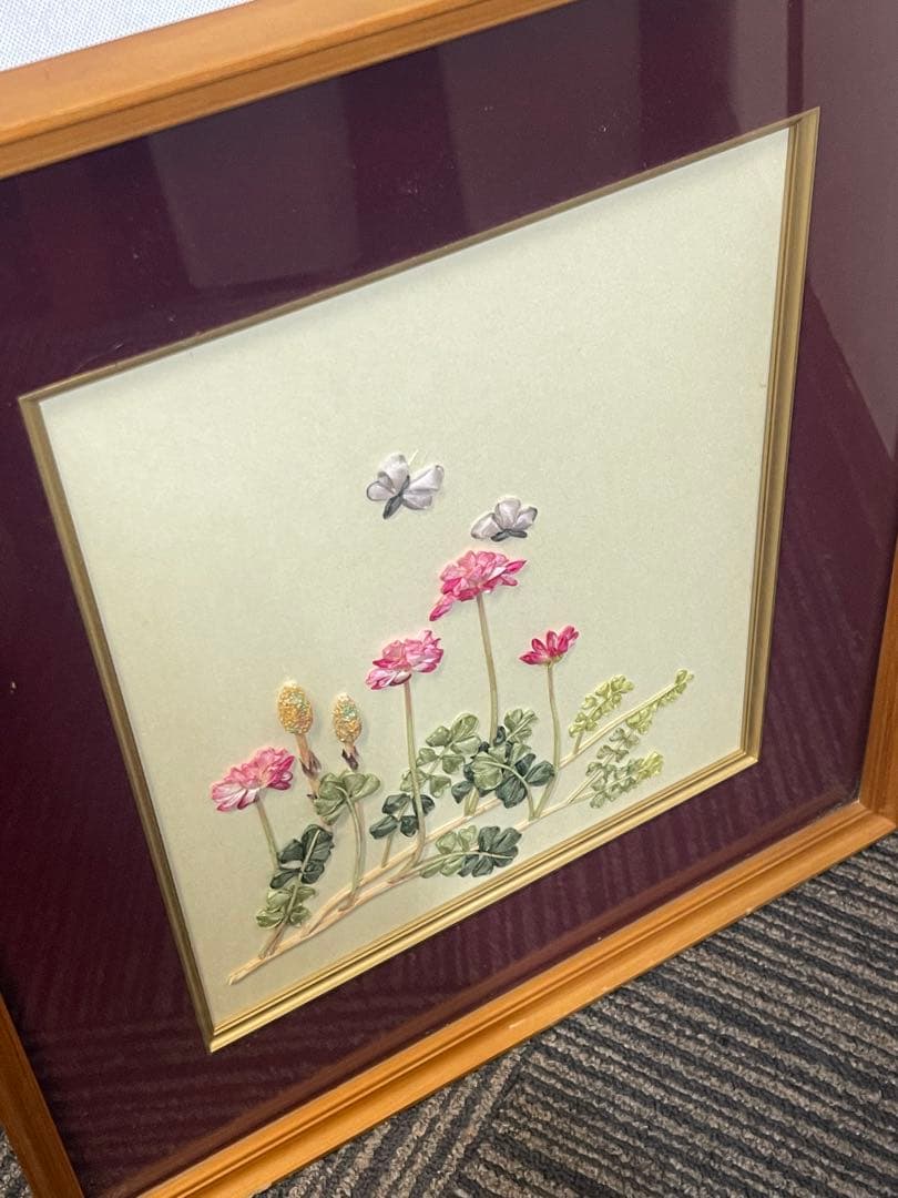 押し花アート 額入り 花柄 壁掛け インテリア ハンドメイド風 ナチュラル