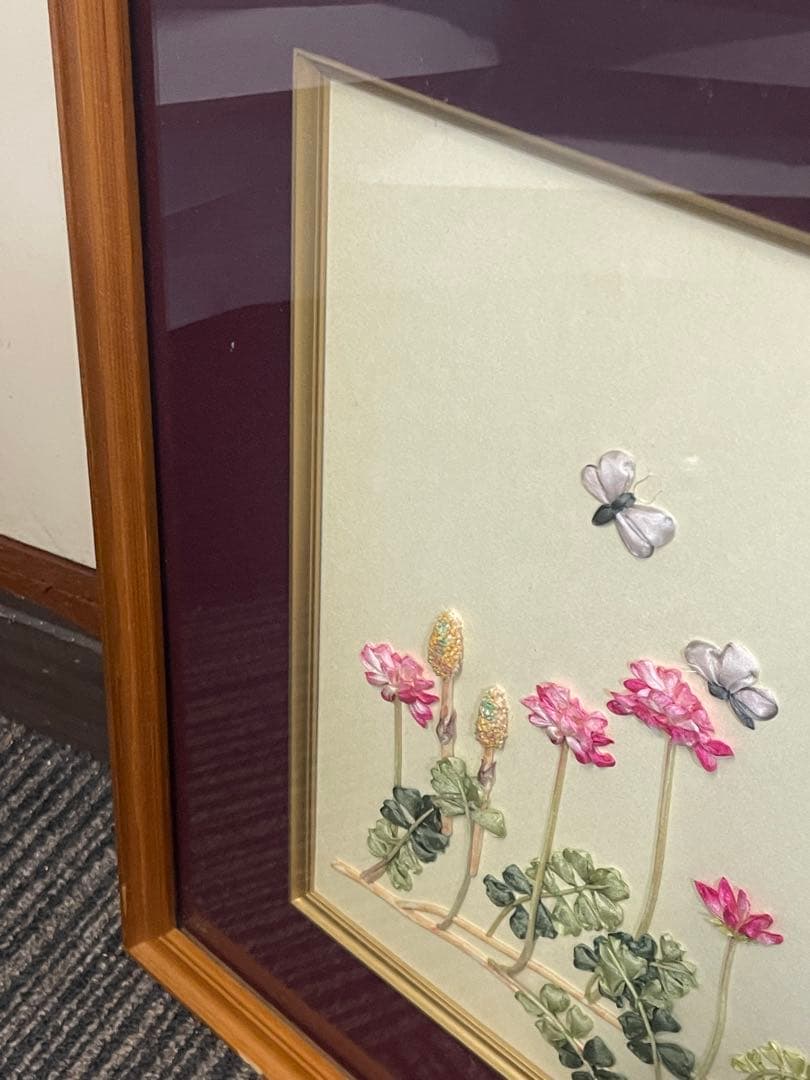 押し花アート 額入り 花柄 壁掛け インテリア ハンドメイド風 ナチュラル