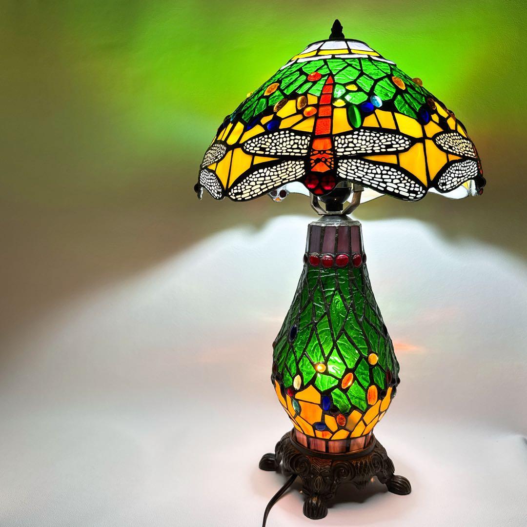 ステンドグラス ランプ ティファニースタイル 蜻蛉 昭和レトロ ヴィンテージ