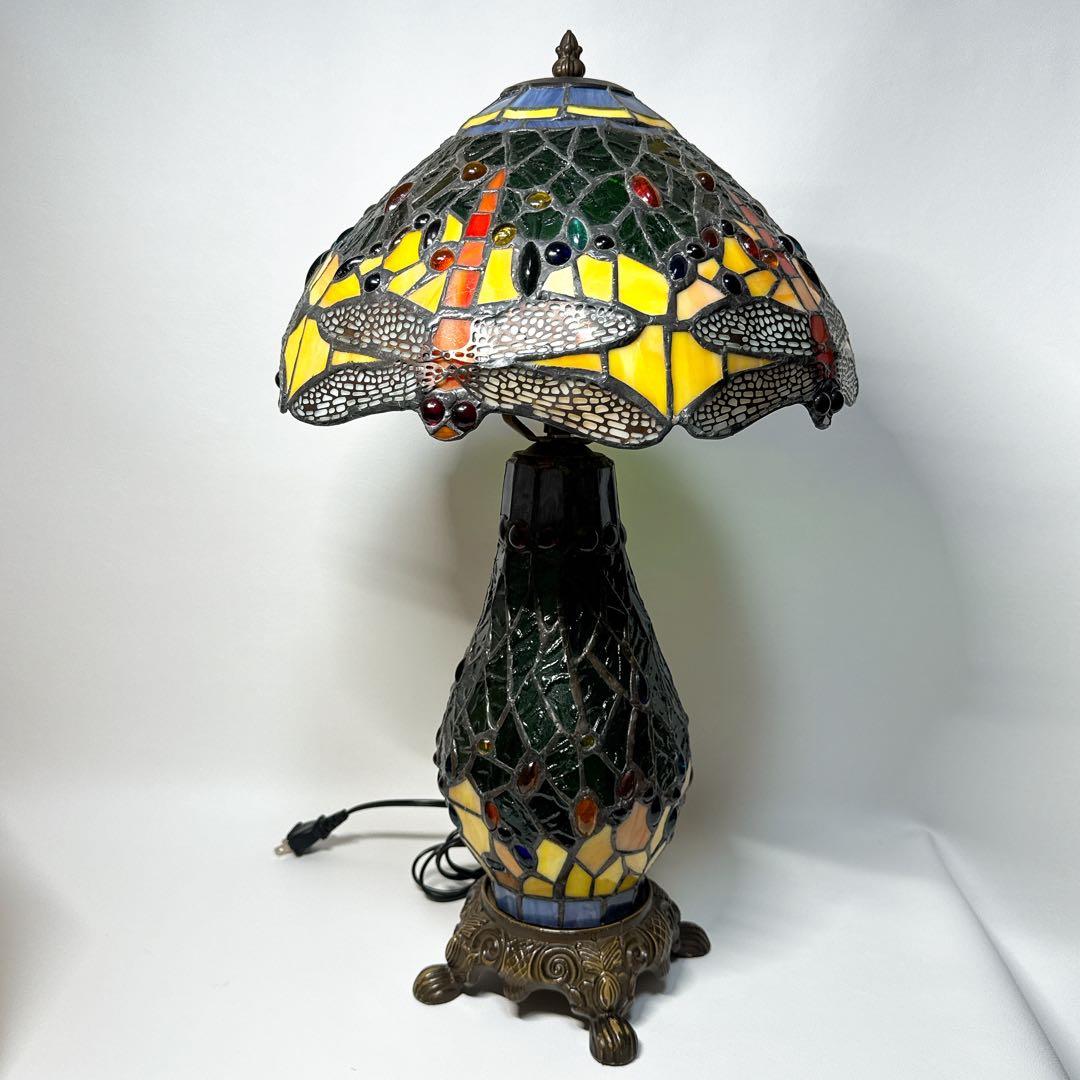 ステンドグラス ランプ ティファニースタイル 蜻蛉 昭和レトロ ヴィンテージ