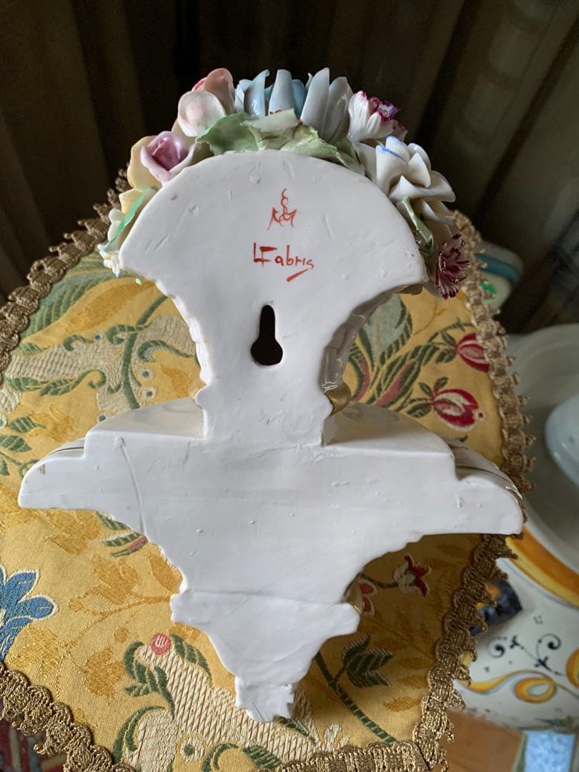 イタリア製　陶花　ビンテージ壁掛け豪華な陶花2セット美品綺麗です！