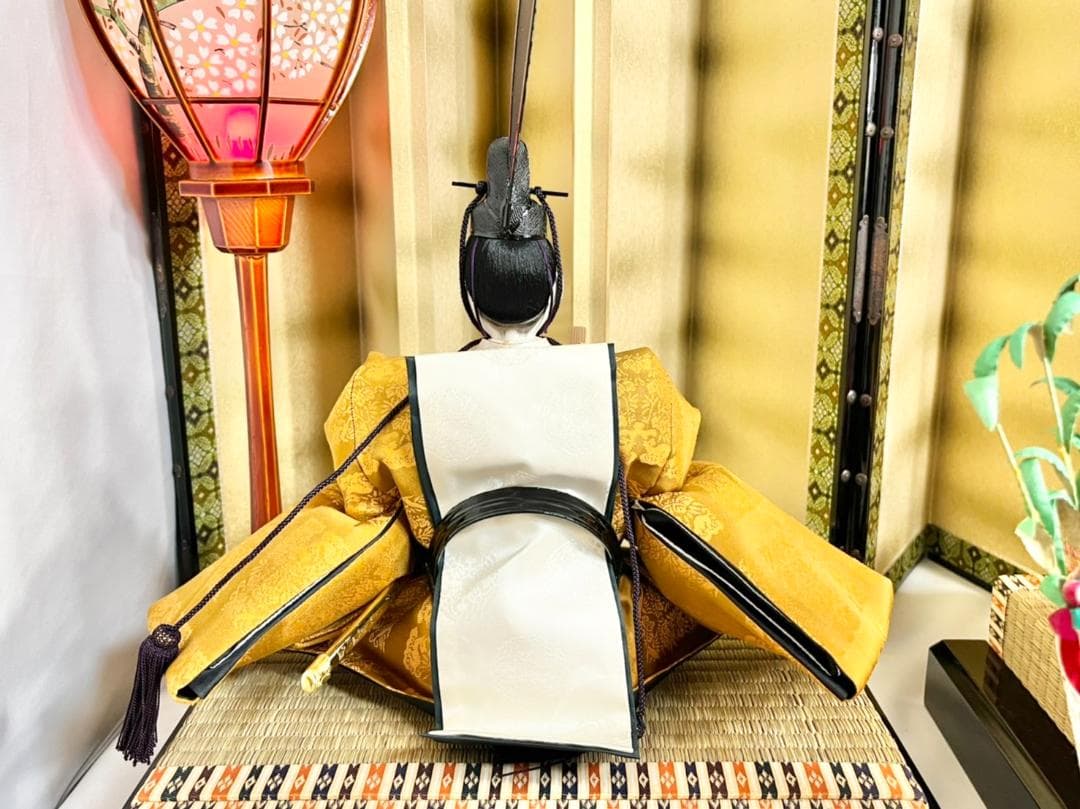 正絹 黄櫨染 特選雛人形 玉泉作 雛人形 親王飾り