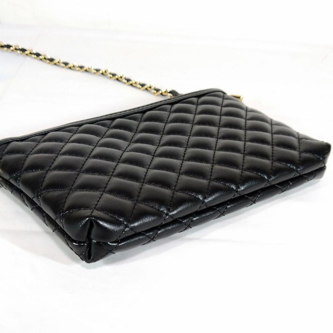 CHANEL マトラッセ ポーチ ショルダー 斜め掛け 黒 ゴールド チェーン