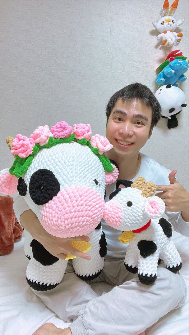 牛のあみぐるみ2体セット