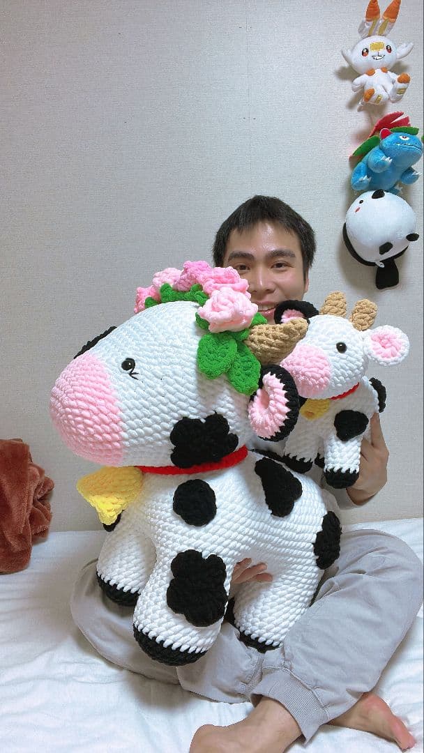 牛のあみぐるみ2体セット