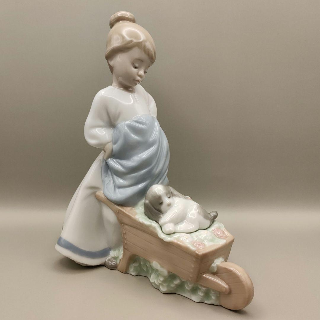 極美品　リヤドロNAO　The Colors Of My Garden　少女　犬