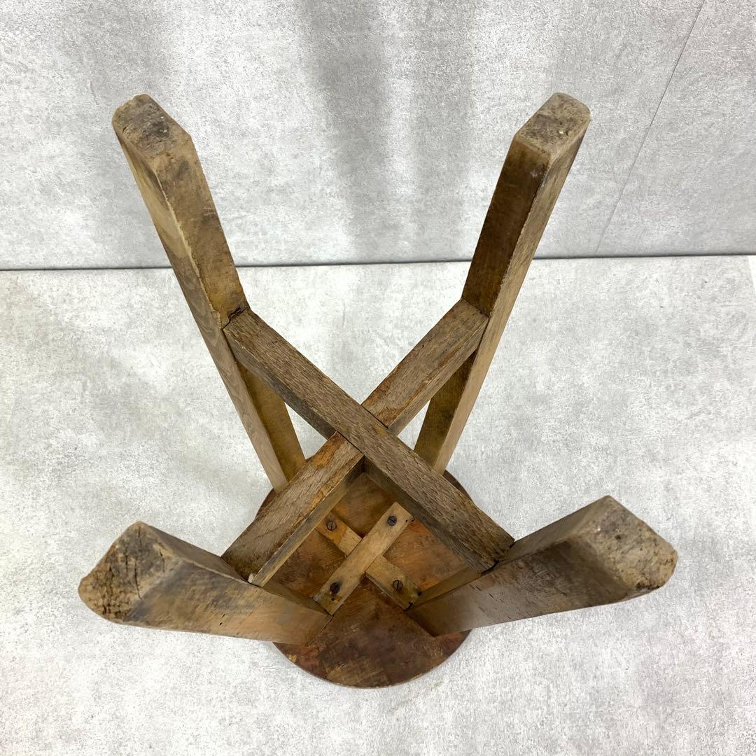 丸椅子 スツール 木製 古道具 古家具 丸イス 昭和レトロ インテリア