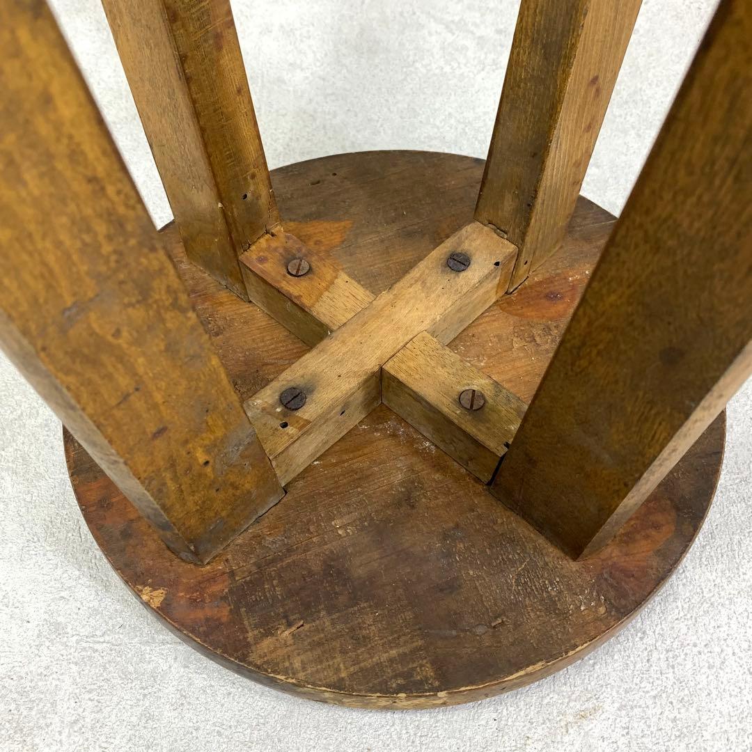 丸椅子 スツール 木製 古道具 古家具 丸イス 昭和レトロ インテリア