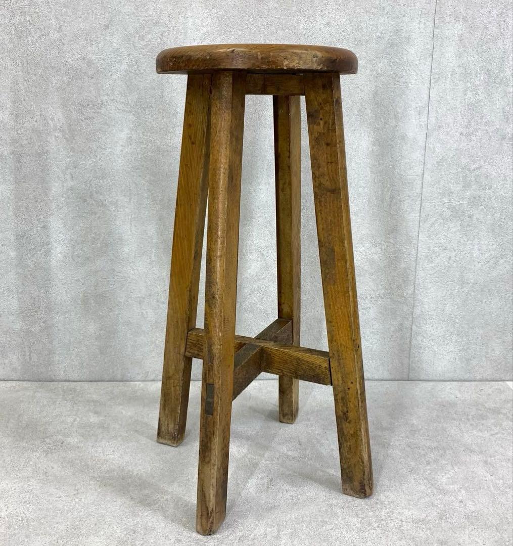 丸椅子 スツール 木製 古道具 古家具 丸イス 昭和レトロ インテリア