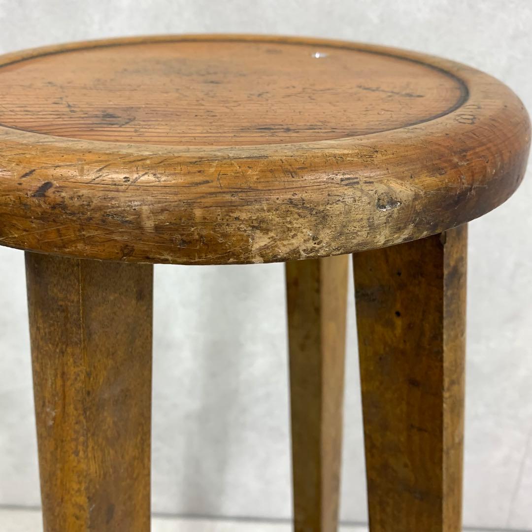 丸椅子 スツール 木製 古道具 古家具 丸イス 昭和レトロ インテリア