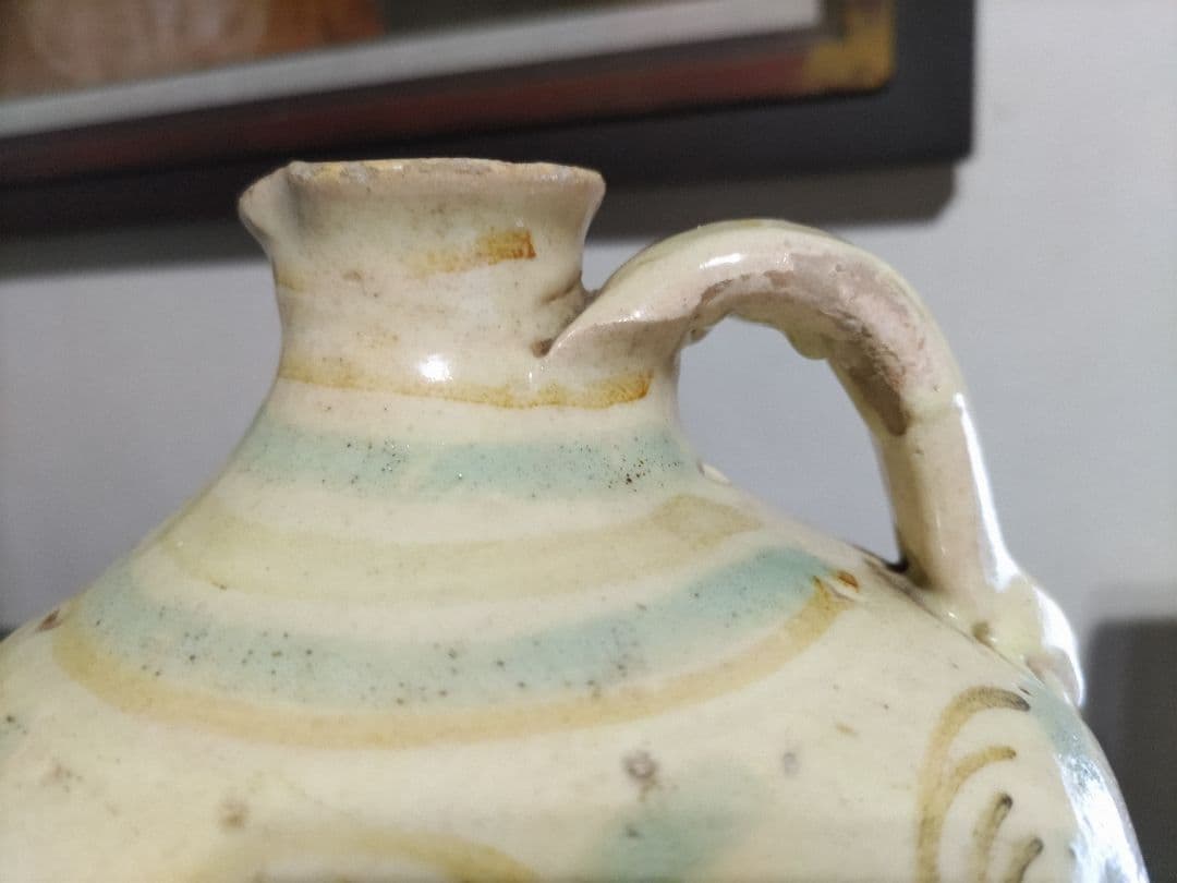 骨董　欧州古陶磁　手付　水注　スペイン　18～19世紀？