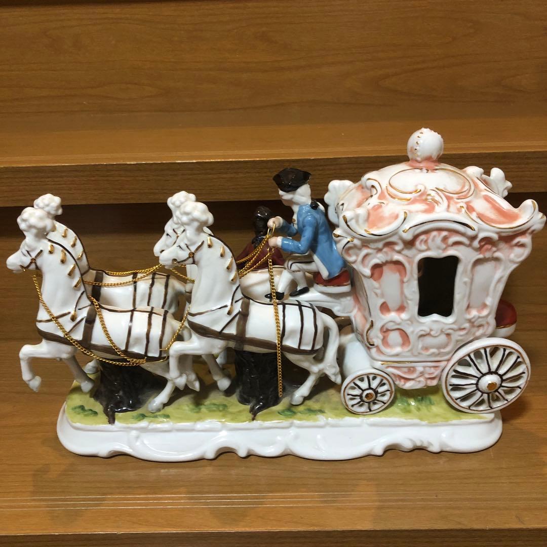加藤工芸　陶器置物　馬車