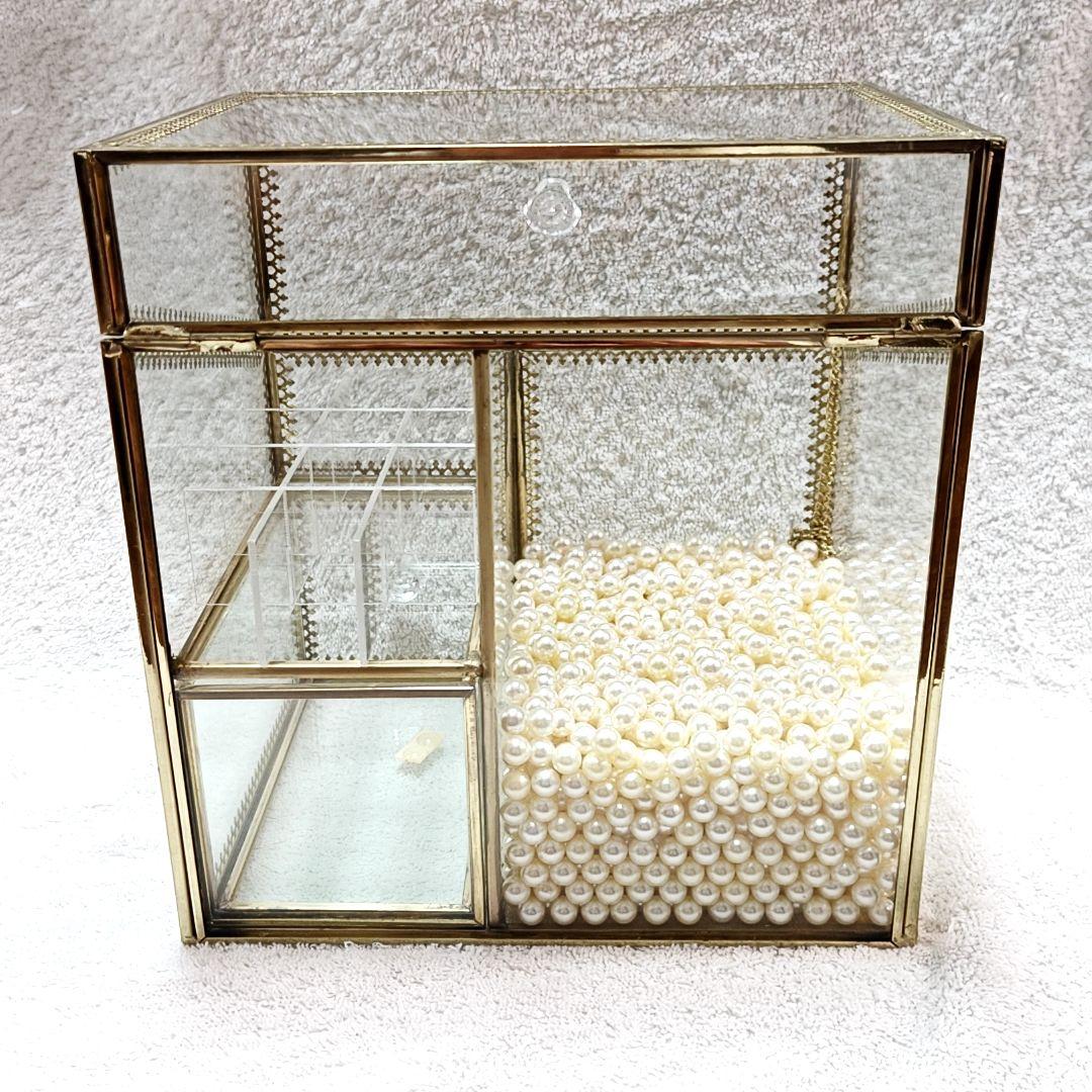 コスメボックス 収納 パール ゴールド アクセサリー