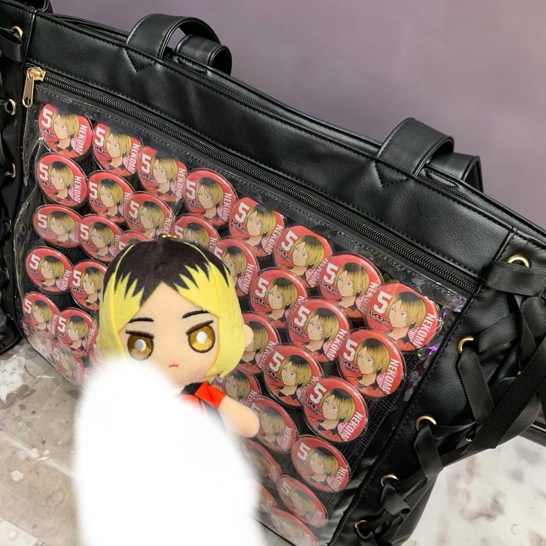 ハイキュー!! 孤爪研磨　痛バッグ　48枚缶バッジ　おまけつき