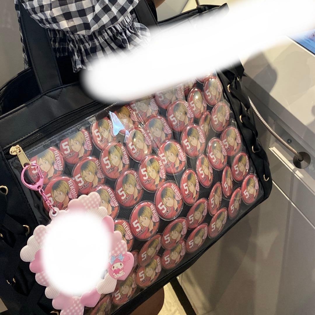 ハイキュー!! 孤爪研磨　痛バッグ　48枚缶バッジ　おまけつき