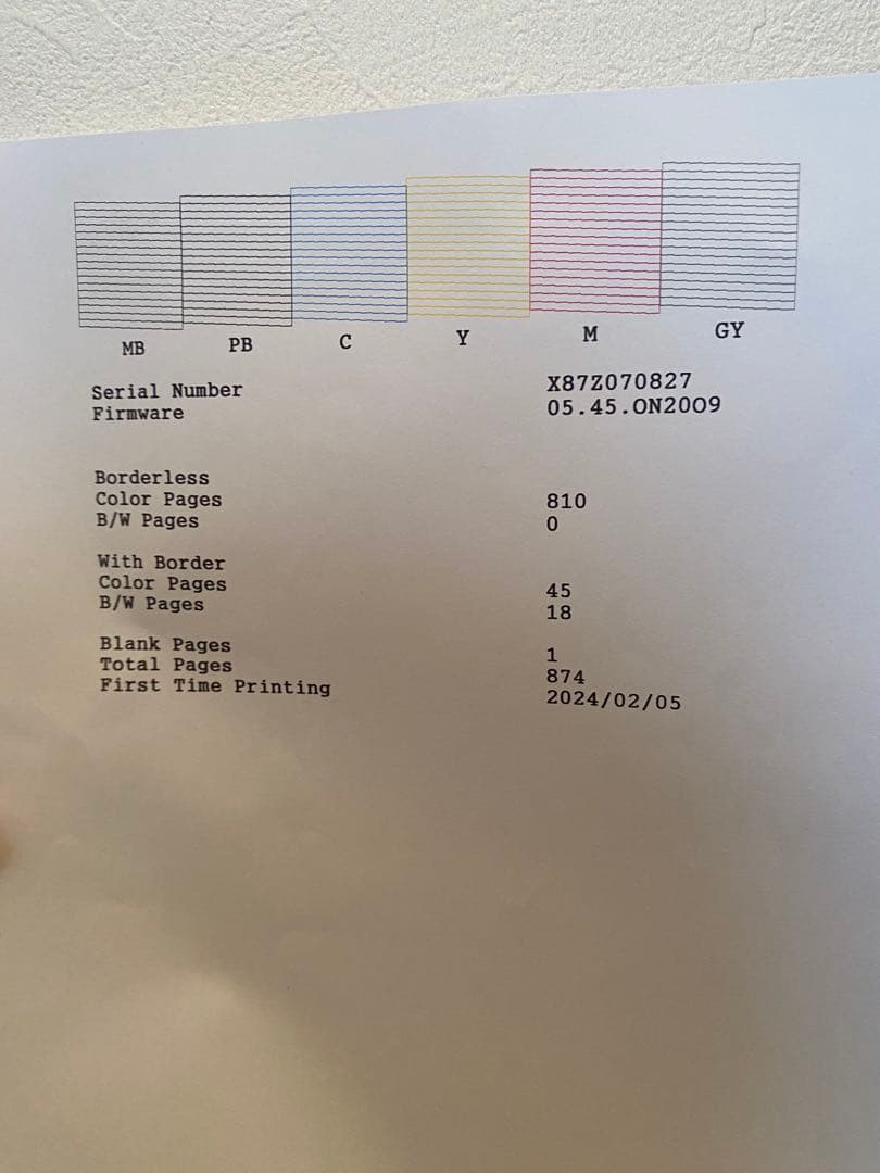 ★総印刷枚数874枚 EPSON EW-M873T1 インクジェットプリンター
