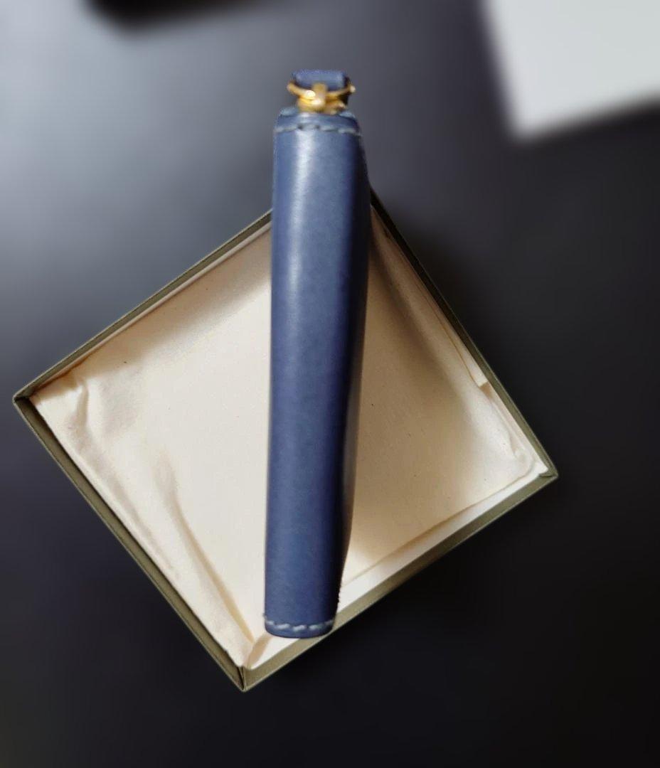 香久山鞄 栃木レザーL字ファスナーミニ財布 ブルー 日本製 美品