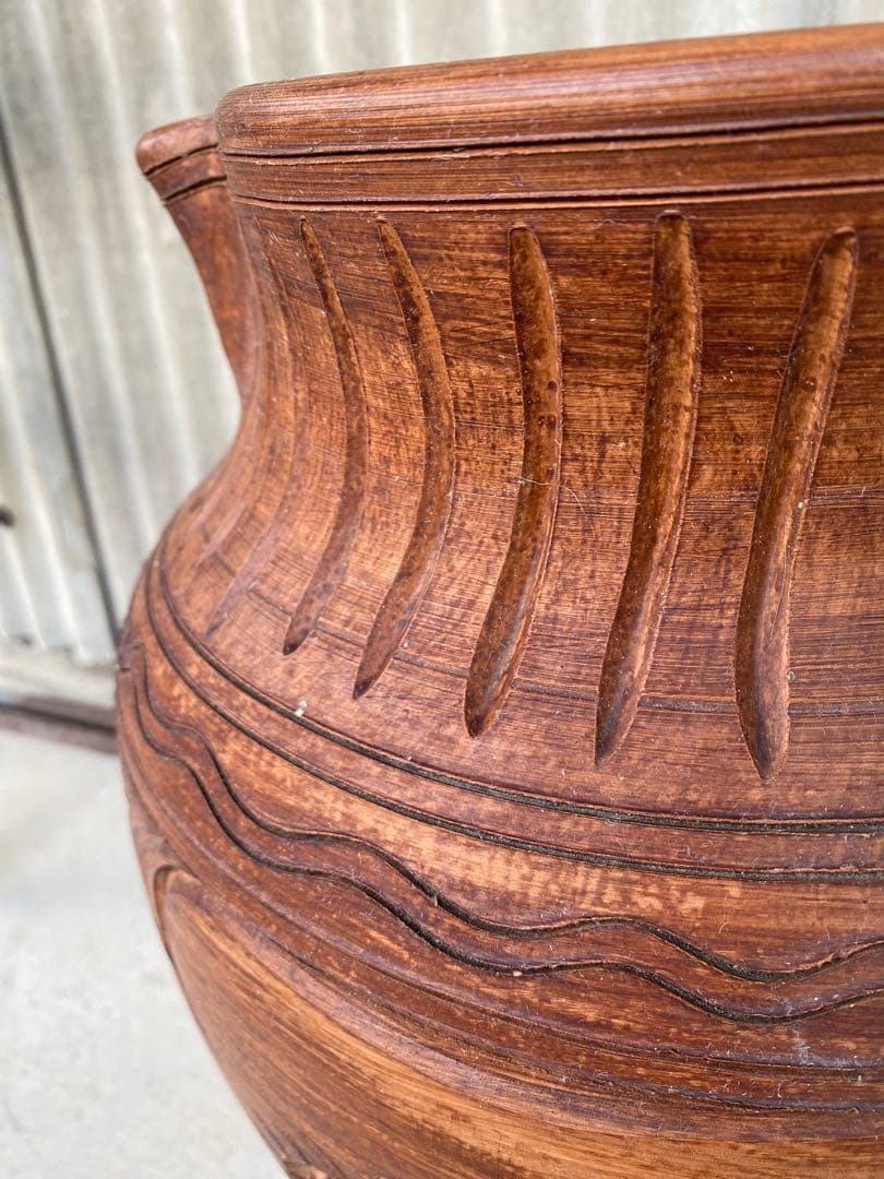 テラコッタ　花瓶　大型　置物　オブジェ　アンティーク　傘立て　壺　フラワーベース