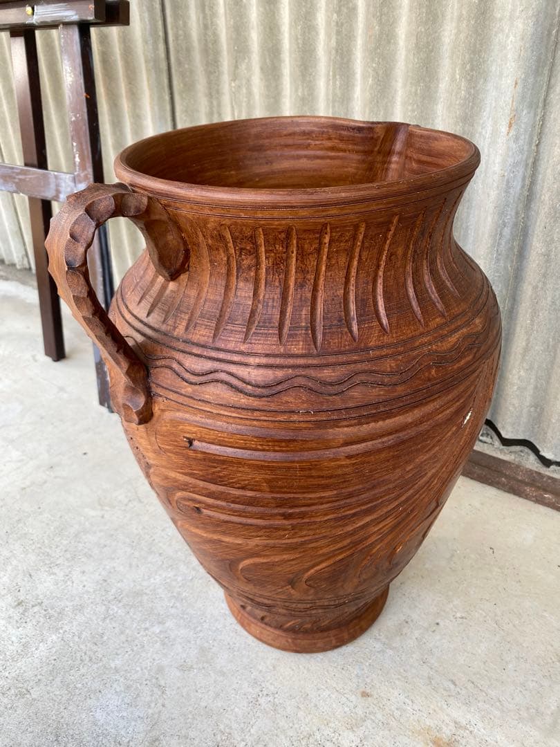 テラコッタ　花瓶　大型　置物　オブジェ　アンティーク　傘立て　壺　フラワーベース