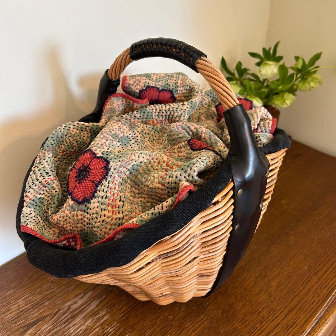 ラリーキルトのバスケットカバー＊ミナペルホネンハギレ＊マルチカバー