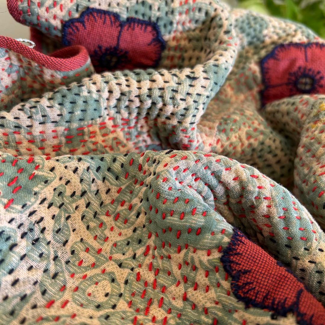 ラリーキルトのバスケットカバー＊ミナペルホネンハギレ＊マルチカバー
