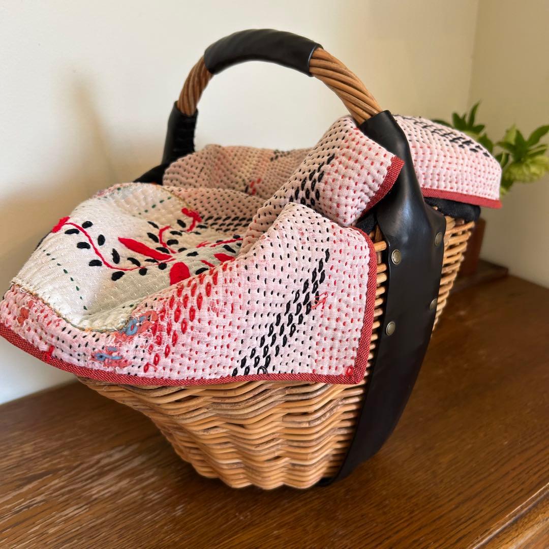ラリーキルトのバスケットカバー＊ミナペルホネンハギレ＊マルチカバー